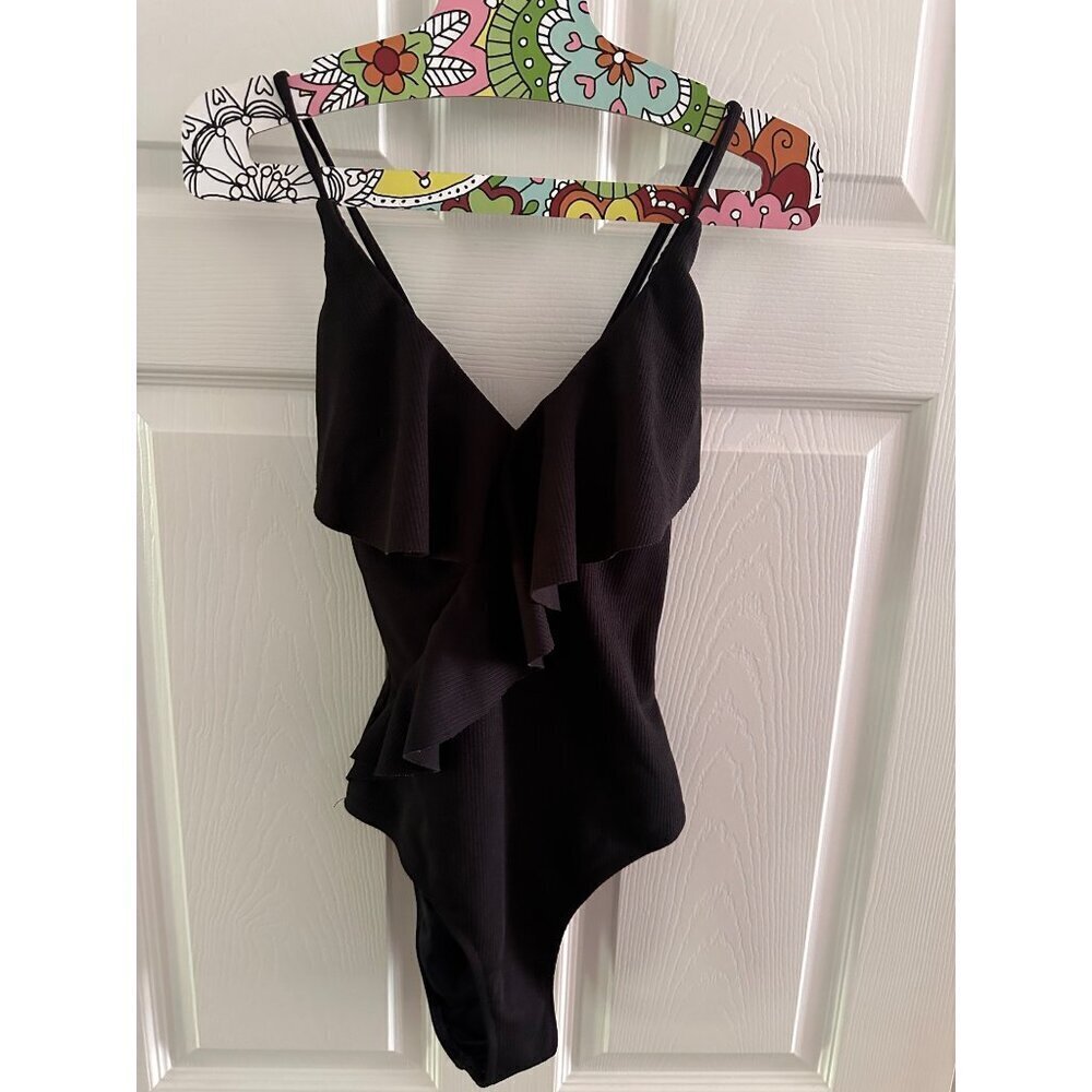 CUPSHE Women's One Piece Ruffle Wrap Textured Beach Swimsuit Size Small